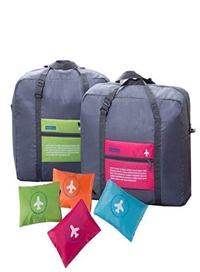 HMV MALL Foldable Happy Flight Bag for Travel, Folding Luggage Bag, Folding Bags for Outdoor Travelling Hand Bags for Women and Men Light Weight 32 Liter Polyester Duffle Bag (Multicolor) - Image 1